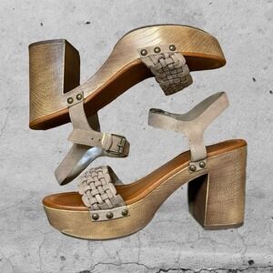 Chunky Platform Sandals Indigo Rd. Soft Grunge Coquette Size 10 Block Heel